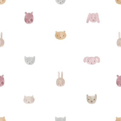 Rouleau de papier peint Little Explorers 2 Happy Animal Heads