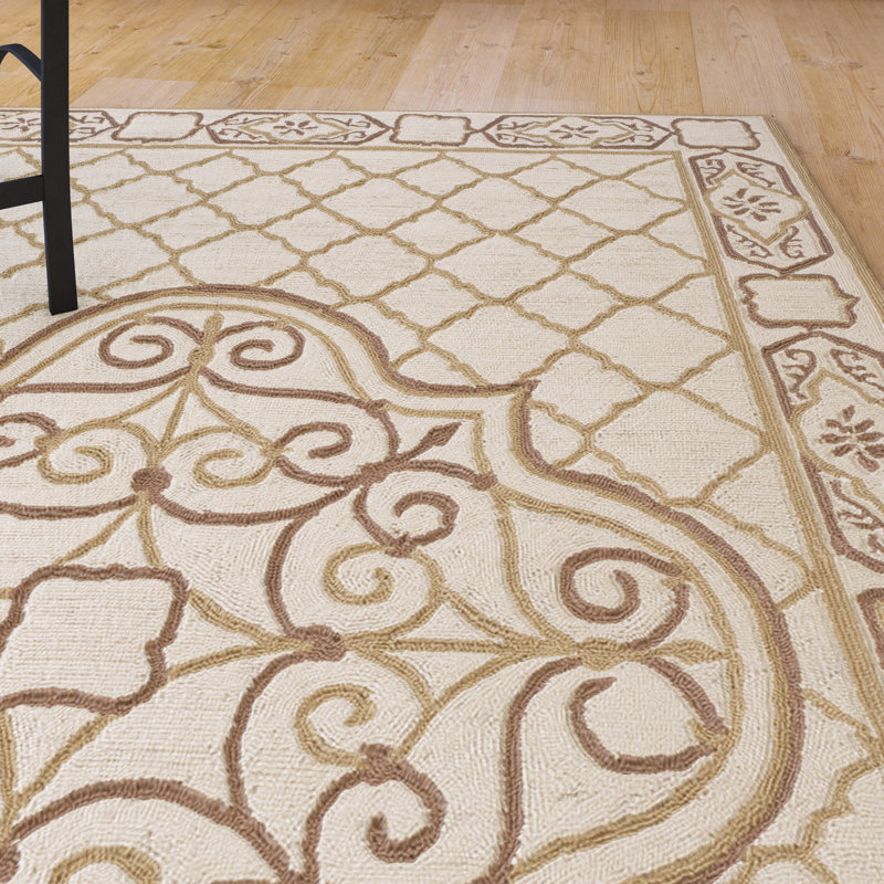 Tapis performance géométrique crocheté à la main Oudkerk, Rectangle 4 pi x 6 pi