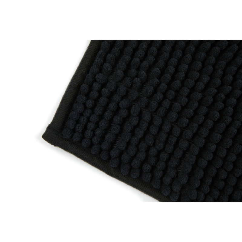 Heloise Rectangle Bath Mat, Black, 40cm W x 60cm L