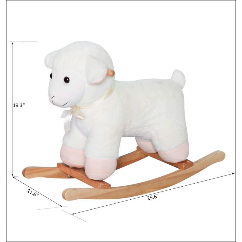 Agneau berçant cheval mouton, chevreuil en peluche pour enfants