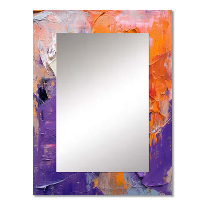 Evolving Movements Abstract Expressionism II - Abstract Painting Decorative Wall Mirror, Purple Mirror, Printed Metal Art