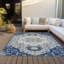 Tapis bleu marine 1 pi 8 po x 2 pi 6 po lavable à la machine intérieur / extérieur Chayden ACN985-99068400