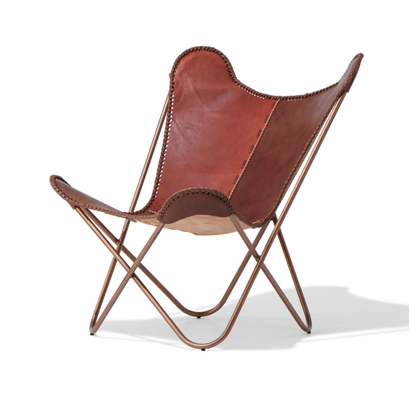 Fauteuil suspendu en cuir Callum, Brun selle