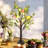 Easter Decoration Set Of 2 Lighted 24 Inch Artificial Tree With Easter Eggs & Colourful LED Lights, Light Up Tabletop Bonsai Tree For Table Home Holiday Spring Decor