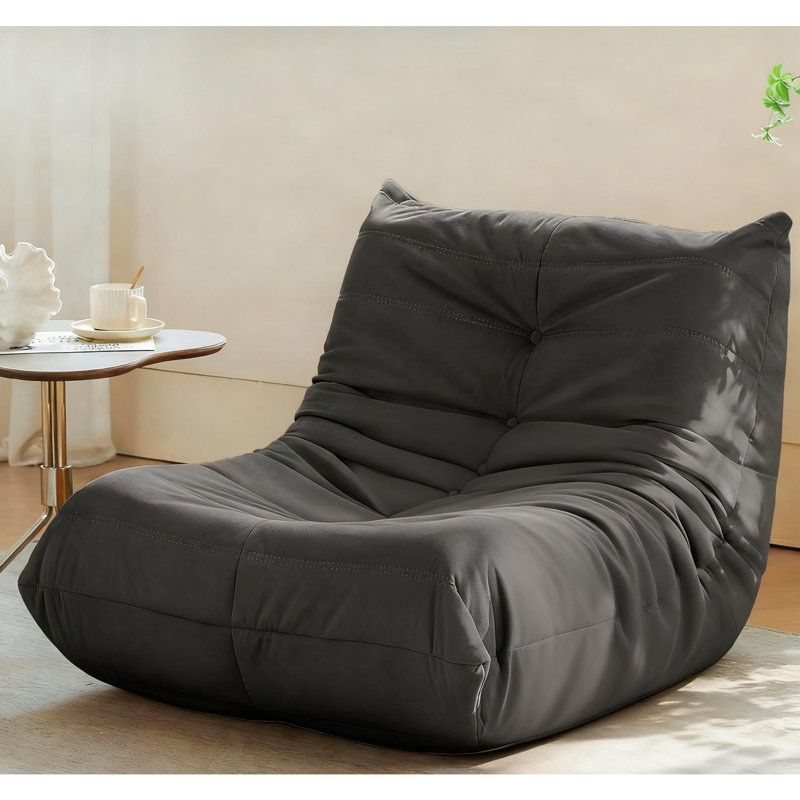 Fauteuil d'appoint luxueux avec coussins capitonnés, Gris