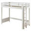 Lit mezzanine simple style transitionnel, échelle fixe, blanc vieilli