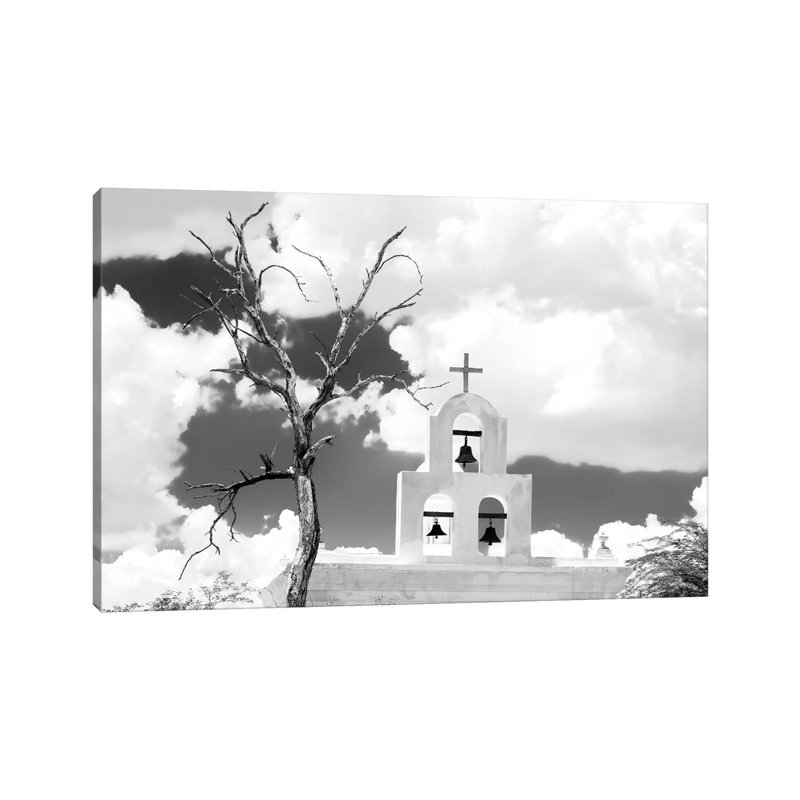 Série noire Arizona - Mission San Xavier Del Bac-PHD1478, H 18 po x l 26 po x P 1,5 po