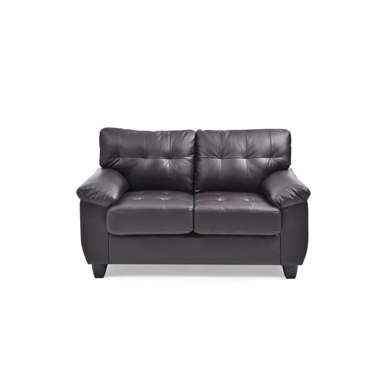 Moran 57" Pillow Top Arm Loveseat, Cappucino Faux Leather