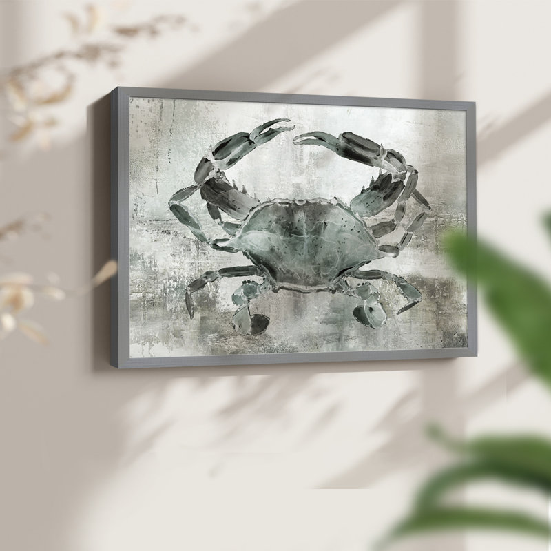 Neutral Crab II -Framed Print - Restickable, 16" H x 20" W, Gray