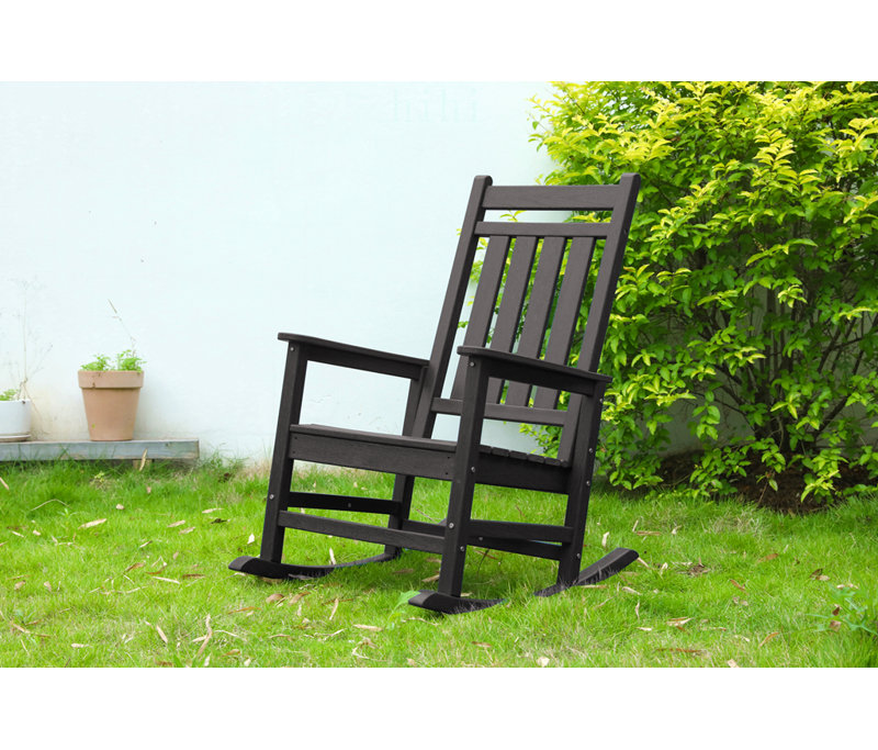 Fauteuil à bascule surdimensionné résistant aux intempéries avec dossier ergonomique, siège d'extérieur confortable pour pelouse et jardin