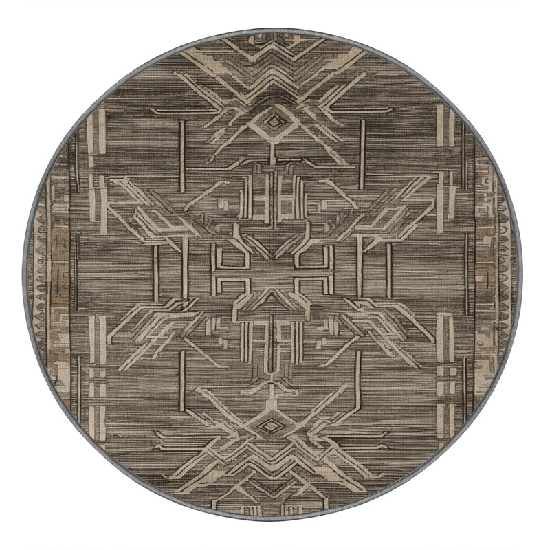 Tapis gris art déco lavable à la machine