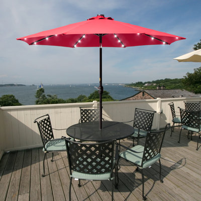 Parasol de marché éclairé octogonal 9 pi x 9 pi Lorinda