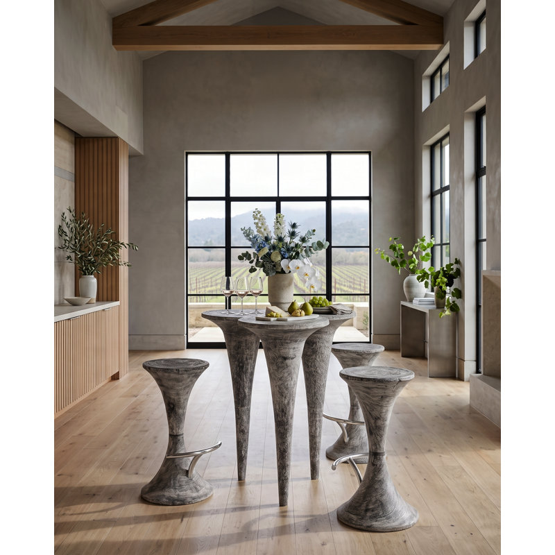 Marley Solid Wood 30'' Bar Stool, Gray