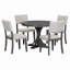 Ensemble de table de salle à manger 5 pièces avec pieds courbés et 4 chaises rembourrées pour la salle à manger-1067681561