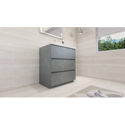 Lawncrest 29.5'' Single Bathroom Vanity with Acrylic Top