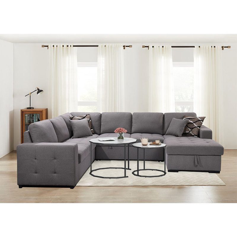 Upholstered U-Shaped Sectional Left Hand Facing