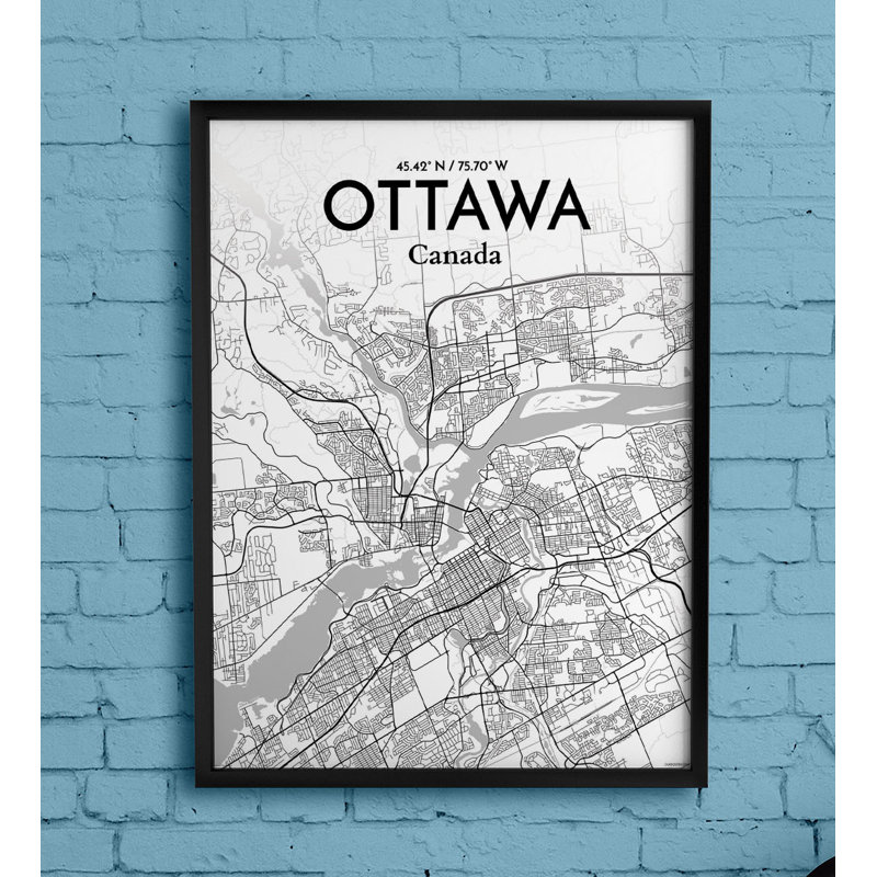 « ottawa city map », impression, H 27,6 po x l 19,7 po