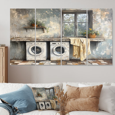 Ensemble de décorations murales gris Vintage Laundry II