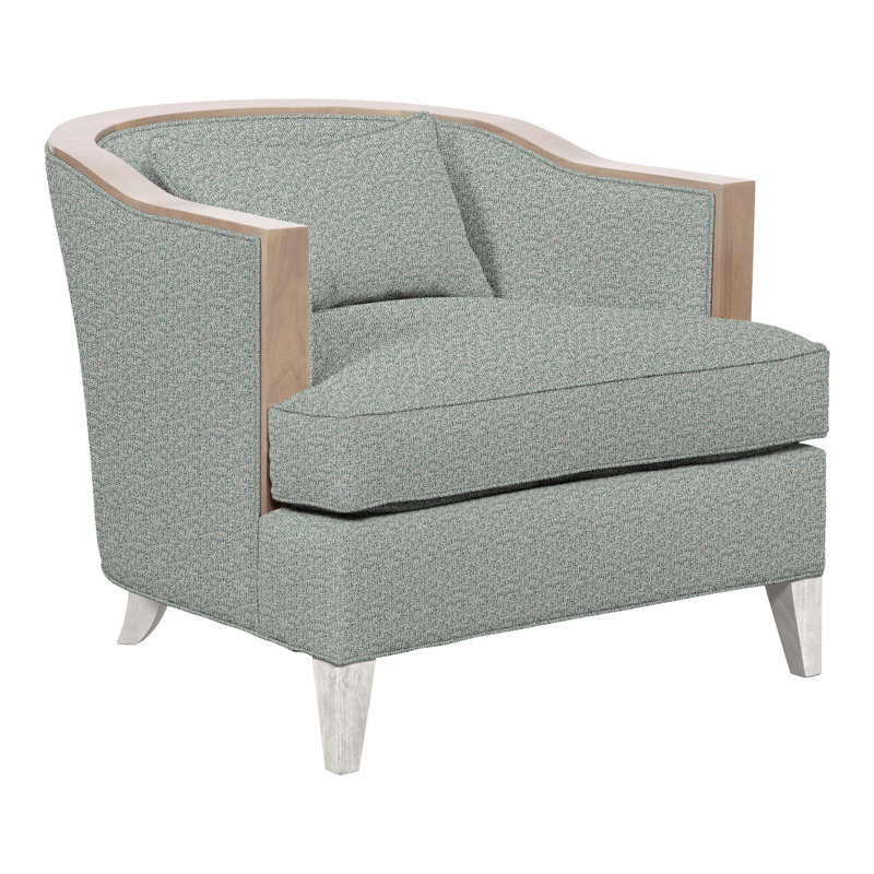 Thom Filicia Home 32.5" Wide Barrel Chair, Casa Blanca, Tuck Water Polyester Blend