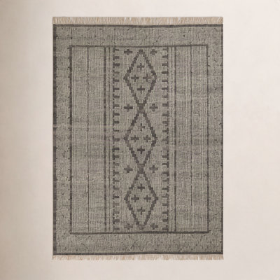 Messina Gray Brown Hand-Woven Wool Rug