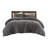 Lyon Charcoal Oversized Cozy 100% Cotton Waffle Washed 3-Piece Full/Queen Comforter Set-114221805-114221806