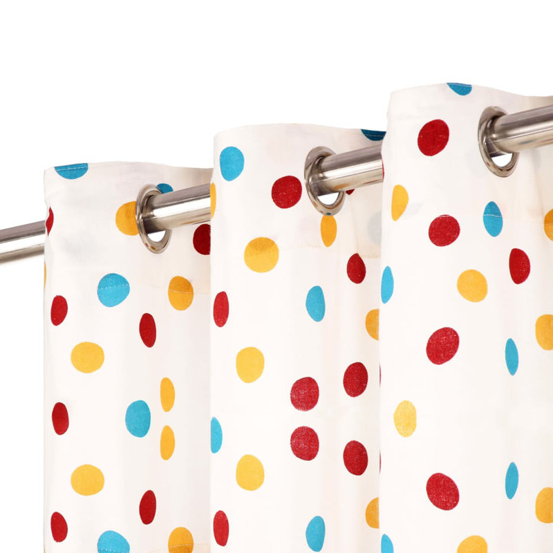Nunes Cotton Room Darkening Curtain Pair, Blue/Yellow/White, 140 W x 245 D cm