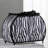 11.75" In Zebra Animal Print Purse W/ Black Faux Handle Table Lamp