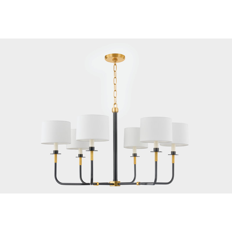 Lustre 6 lumières Paramus, Bronze antique