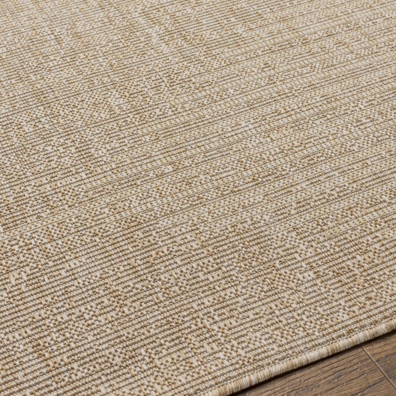 Tapis intérieur / extérieur kaki Mendota, Carré 7 pi 10 po