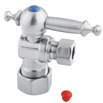 Kingston Brass Vintage 5/8-Inch OD Comp x 3/8-Inch OD Comp Quarter-Turn Angle Stop Valve