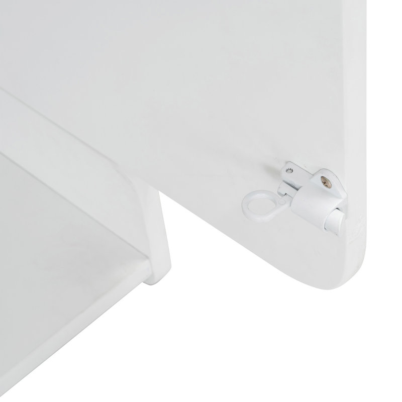 Lit escamotable simple avec armoire, bureau et bureau, blanc