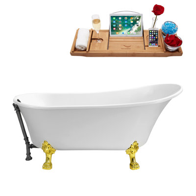66.9'' x 31.5'' Soaking Acrylic Bathtub