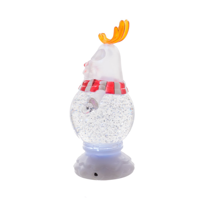 Boule à neige transparente en plastique avec renne
