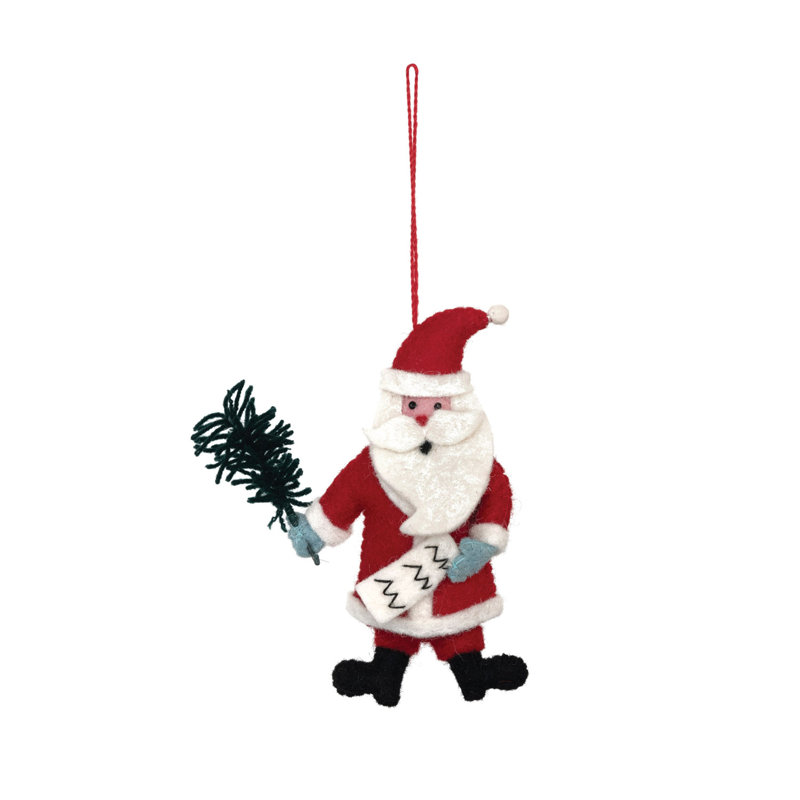 Ornement père Noël en feutre de laine