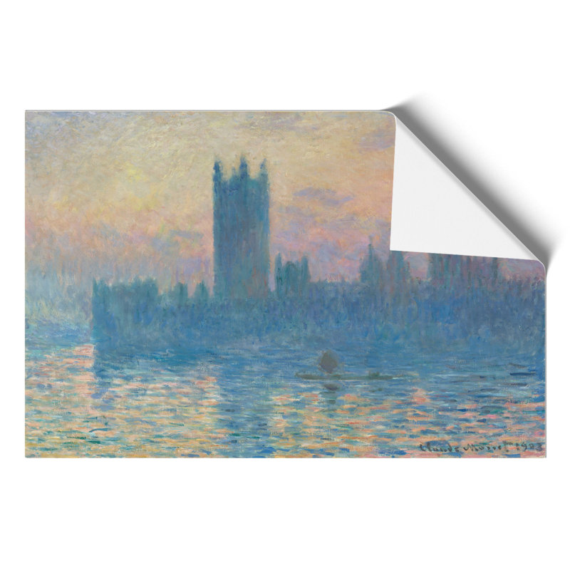 Houses Of Parliament In London Vol.1 by Claude Monet - No Frame Painting, 21cm H x 30cm W x 0.1cm D