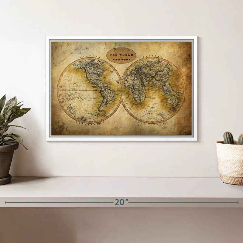 Découvrez le monde, 13 po x 9 po, Cadre flottant blanc