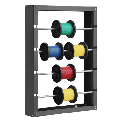 Porte-bobine de fil métallique, 4 tiges réglables, support de bobine de fil d'acier laminé à froid fixé au mur pour multi-bobines, rangement de câblage, distributeur de câbles d'une capacité de 150 lb, pour un usage industriel électrique au détail