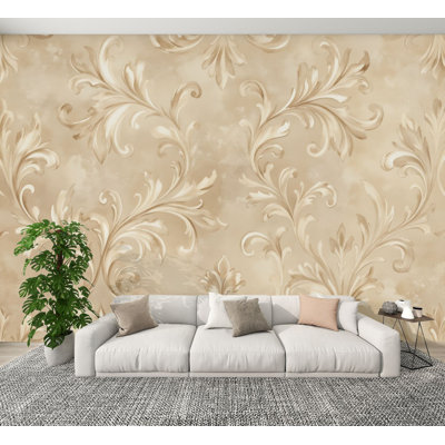 vintage Peel and Stick Wallpaper Vintage Floral French Textured Classic Farmhouse Light Brown Floral Wall Murals 100"H x 144"W Removable PVC Wall Paper Self-Adhesive Wall Decor for Bedroom Living Room Home Office