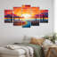 5 pièces d'art mural géométrique coucher de soleil géométrique forêt pour le salon-817147683