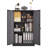 Black Folding Locker With Locking Doors, Adjustable Shelf, Ideal For Office, , Spring Loaded Door And Solid Steel Tube Shaft Shelf Storage Cabinet Home Garage,