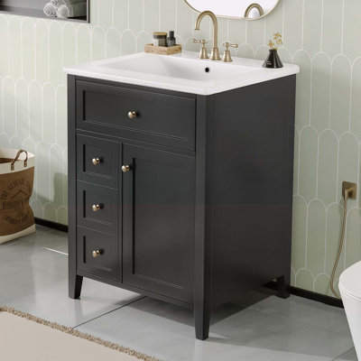 Meuble-lavabo moderne avec rangement abondant et fabrication robuste