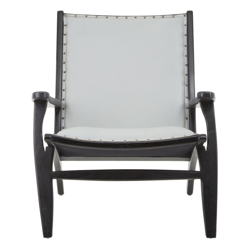 Natalie Leather Armchair, Grey, Black