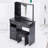 37" Middle Size Left Drawer Desktop Vanity Table + Cushioned Stool-1802643797