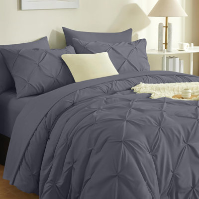 Microfiber Solid Colour Duvet Cover Set with Pillowcases Included