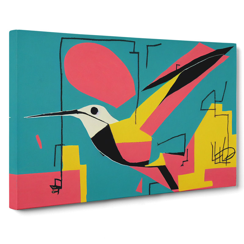 Hummingbird Graffiti Abstract - Wrapped Canvas, 40cm H x 60cm W x 3cm D