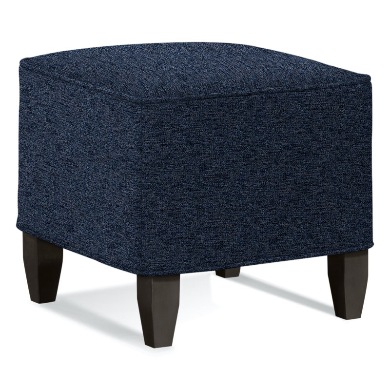 Brooklyn Upholstered Ottoman, Basic Navy 100% Polyester, Pumice