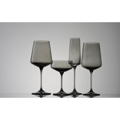 Sidney White Wine Glasses - 17 oz - Set of 4 - Smoke