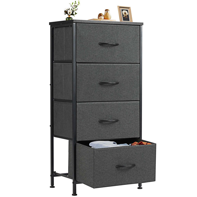 Commode 4 tiroirs Meridy, Gris