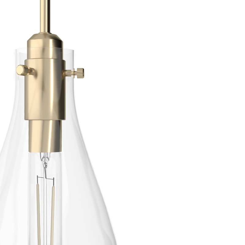 Lundin 1 - Light Single Tear Drop Pendant, Palm Gold, Mini