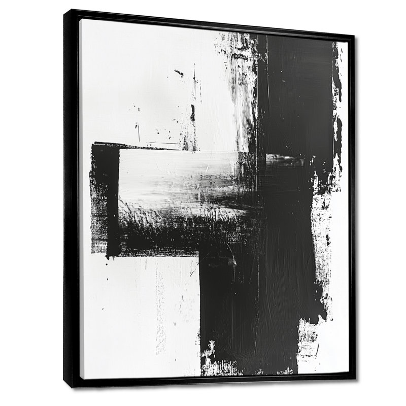 Nylo Monochromatic Drift Of Shadows Into The Dark V - Transitional Canvas Art, Black, Floater Framed Print, 20" H x 12" W